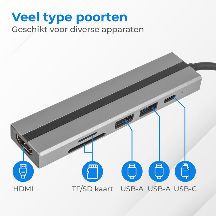 USB C HUB 3.0 - 6 Poorten