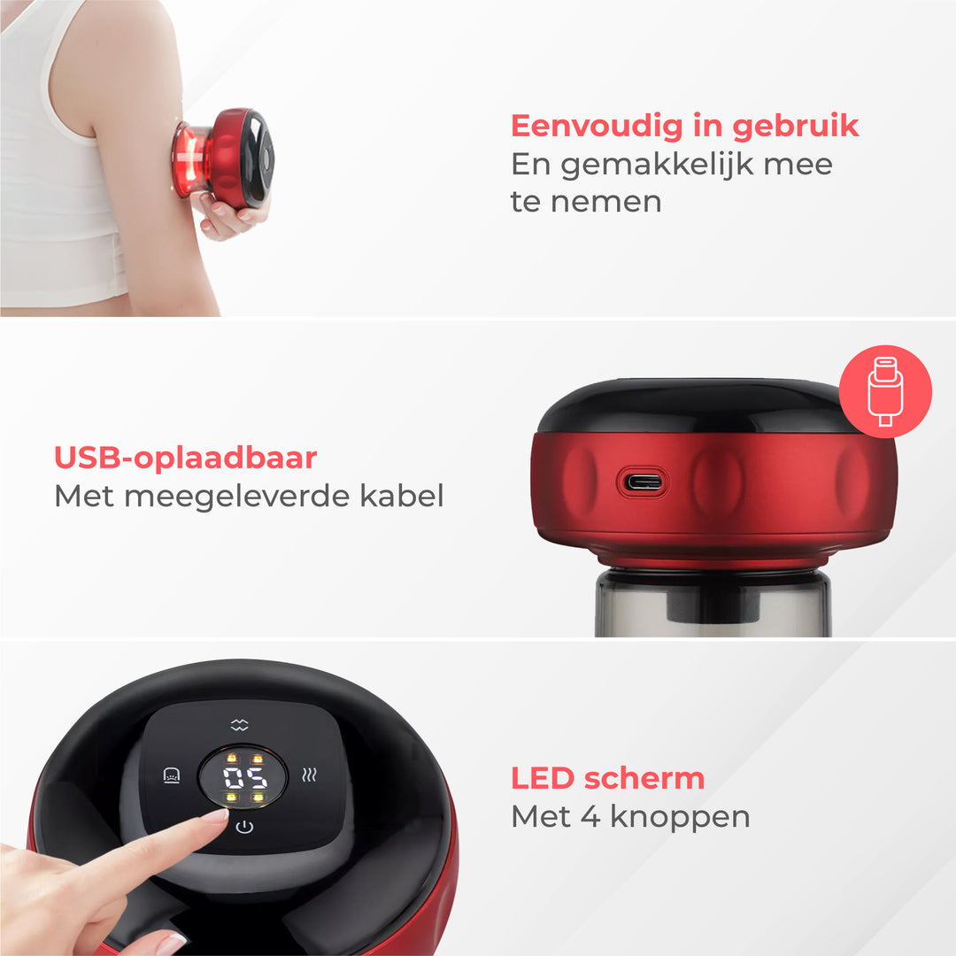 Elektrische Cupping Cup - Rood
