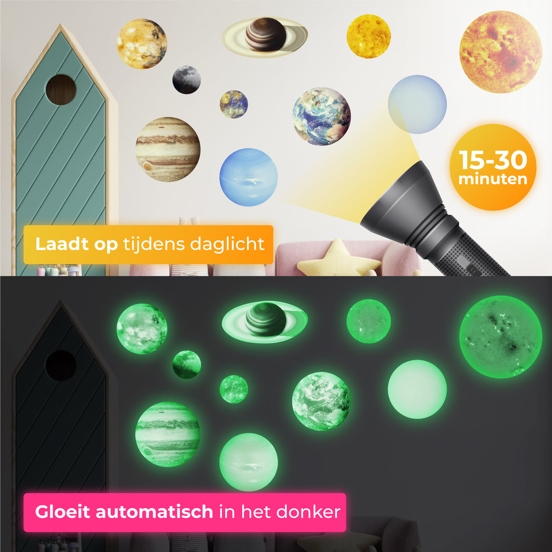 Glow In The Dark Planeten - 10 Stuks