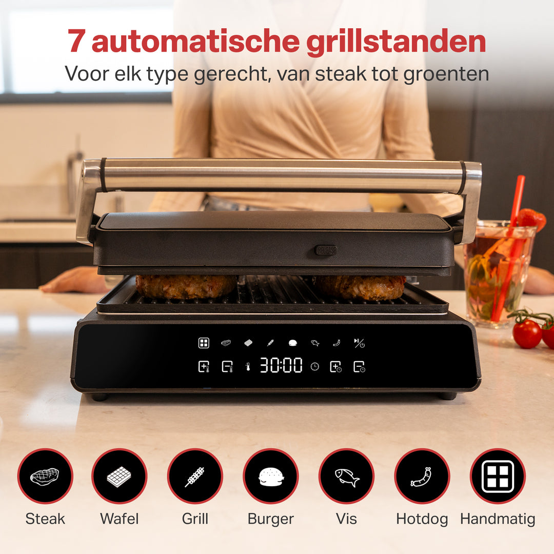 Contactgrill met 6 Uitneembare Platen