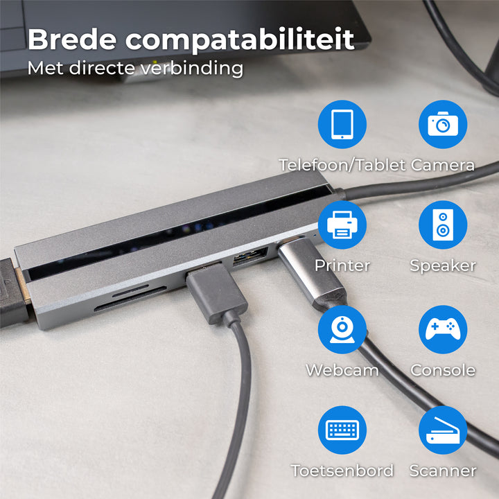 USB C HUB 3.0 - 6 Poorten
