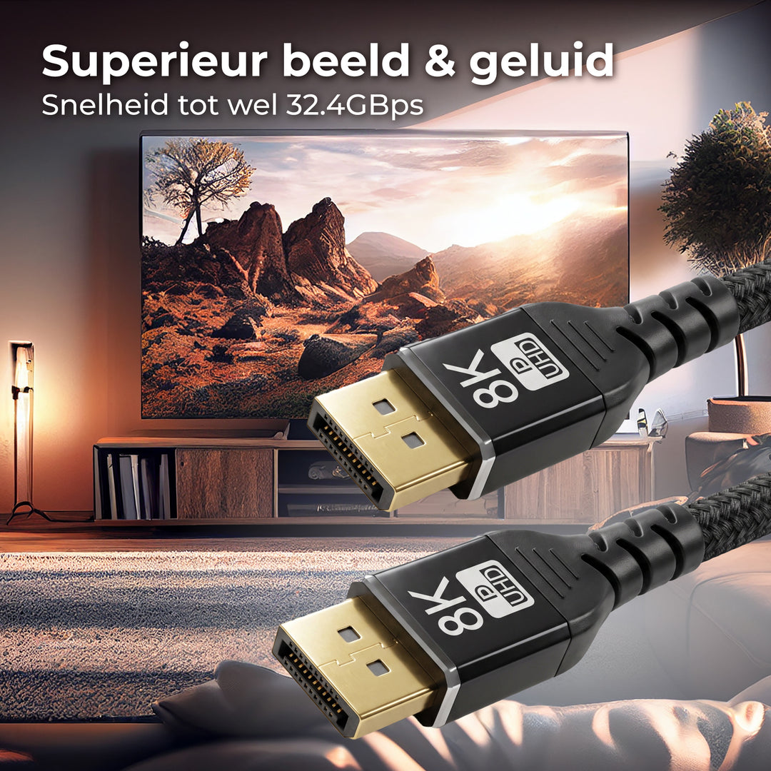 Displayport Kabel 1 Meter Zwart