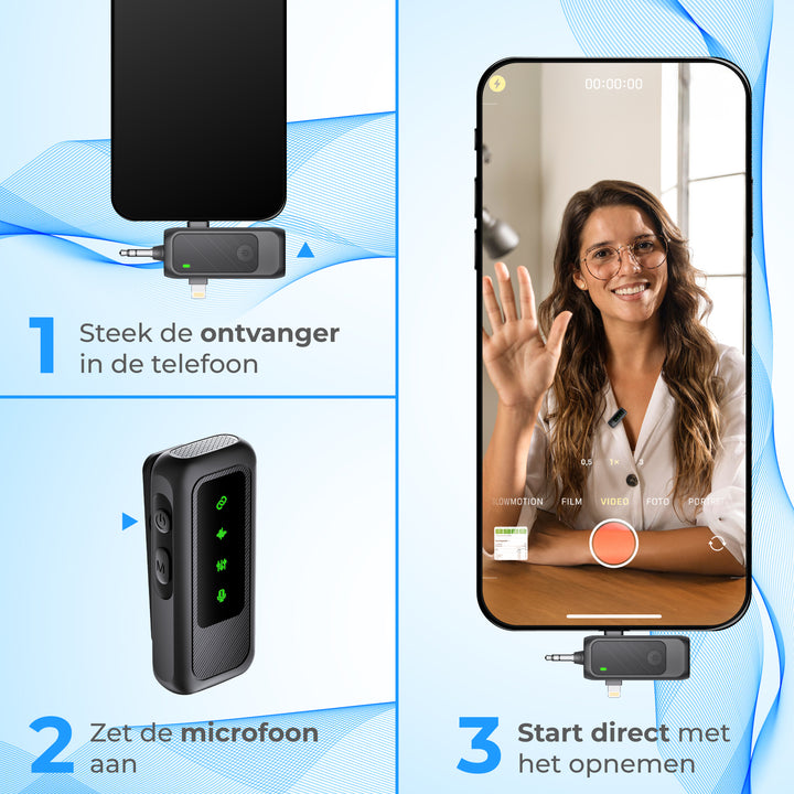 Draadloze Microfoon Set incl Windshields