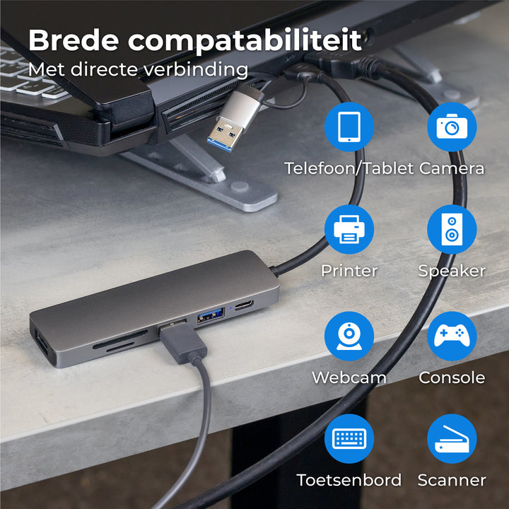 USB C Hub - 5 Poorten