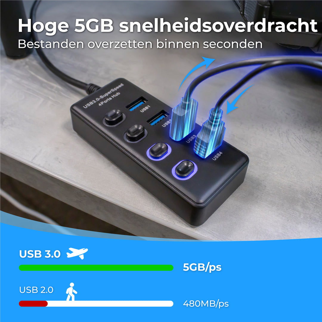 USB HUB 3.0 - 4 Poorten
