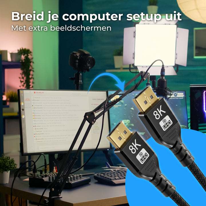 Displayport Kabel 2 Meter Zwart