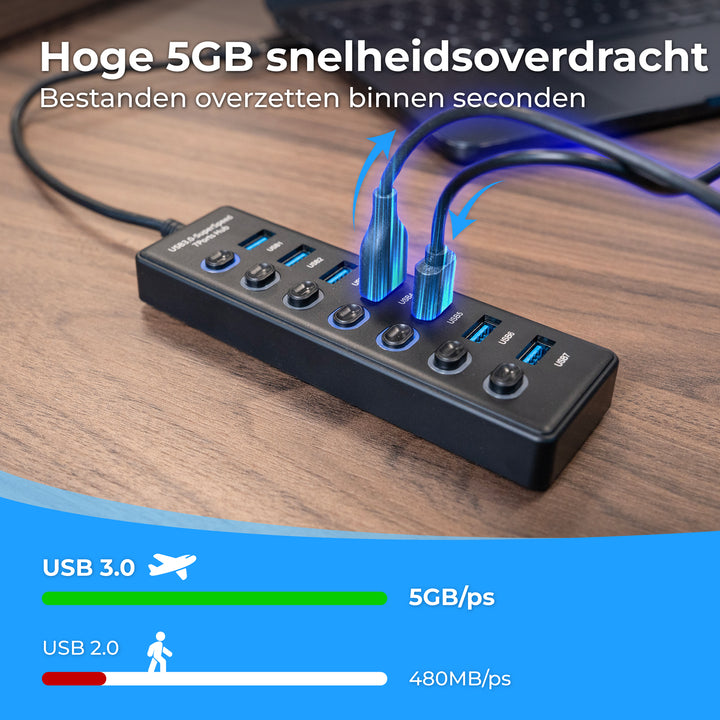 USB HUB 3.0 - 7 Poorten
