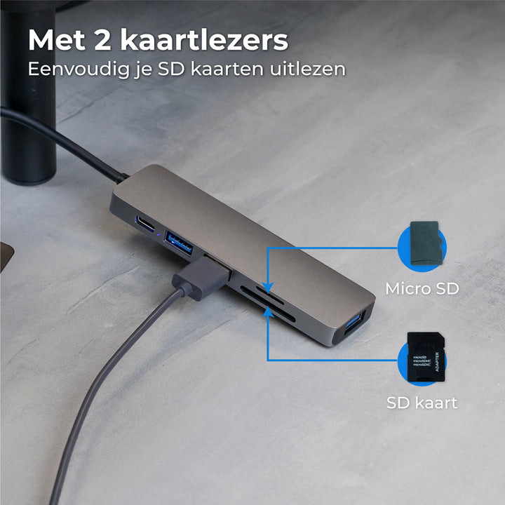 USB C Hub - 5 Poorten