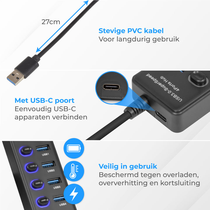 USB HUB 3.0 - 4 Poorten