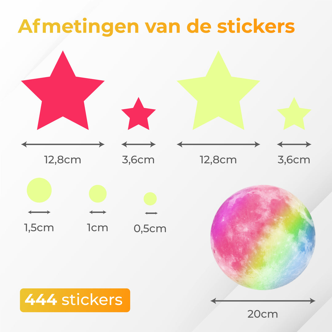 Glow in the Dark Sterren - 444 Stuks