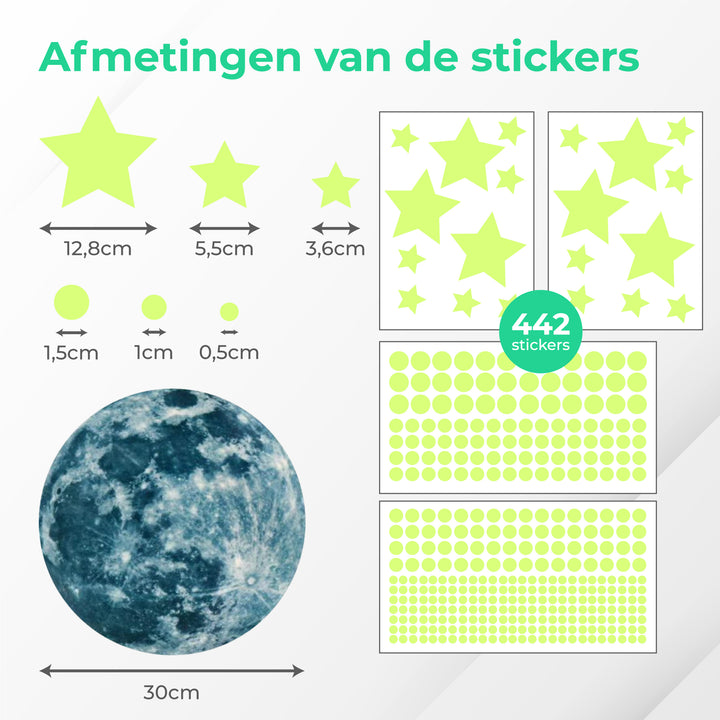 Glow in the Dark Sterren - 442 Stuks