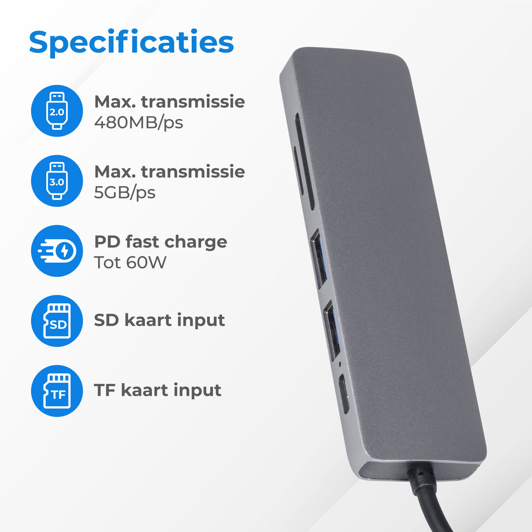 USB C Hub - 5 Poorten