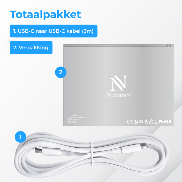 Usb C Kabel 3 Meter Wit