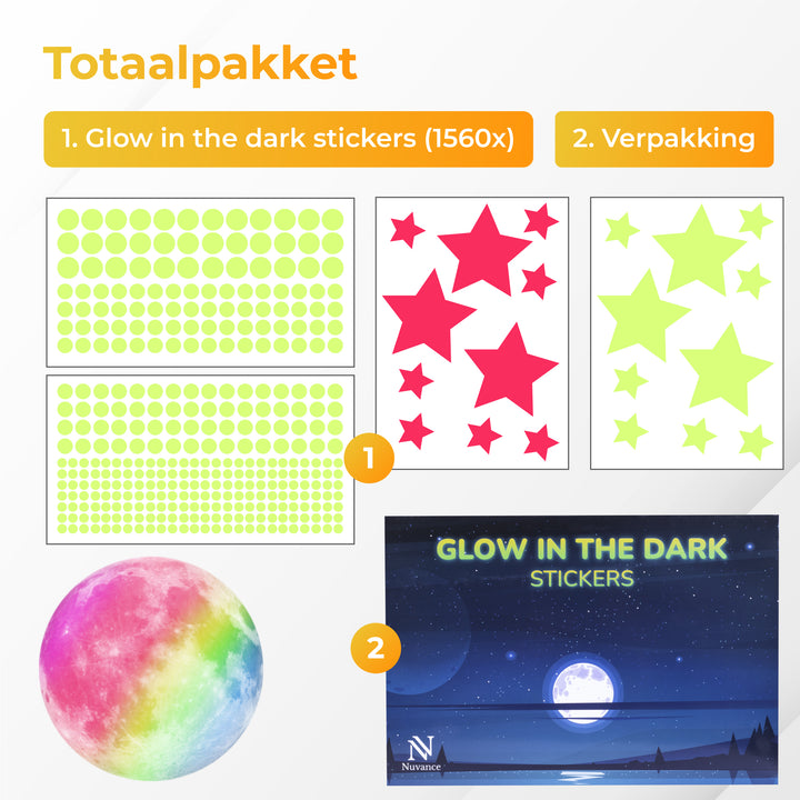 Glow in the Dark Sterren - 444 Stuks