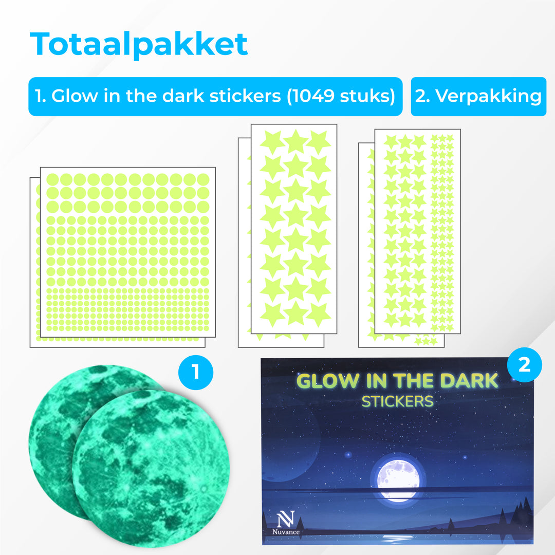Glow In The Dark Sterren - 1049 Stuks