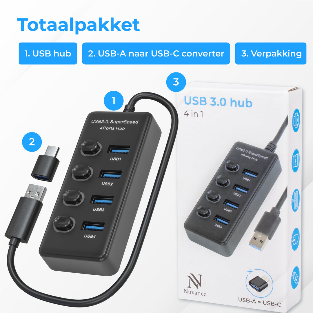 USB HUB 3.0 - 4 Poorten