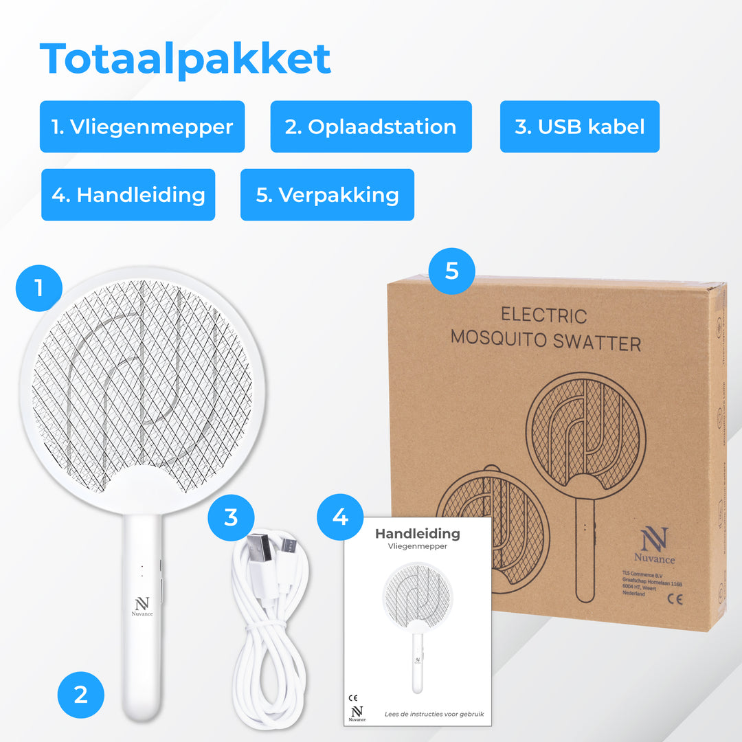 Elektrische Vliegenmepper met Draaigreep