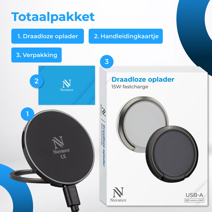 Draadloze Oplader 15W USB-A