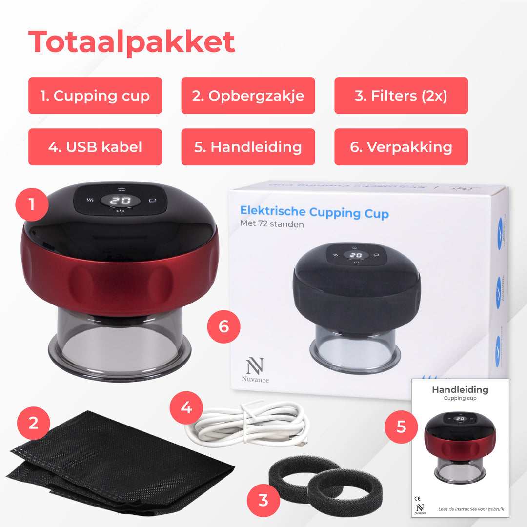 Elektrische Cupping Cup - Rood